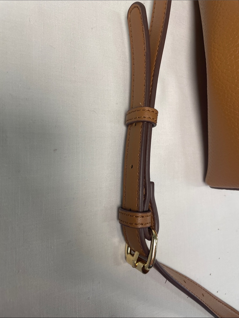 Nanette Lepore Brown Tan Pebbled Leather Drawstring Bucket Bag - Picture 3 of 10